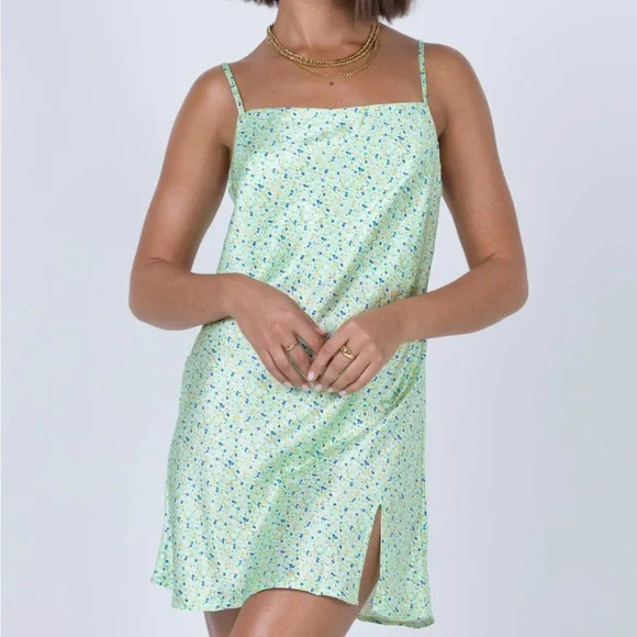 princess polly green floral mini dress Kenzie Mini Dress Green